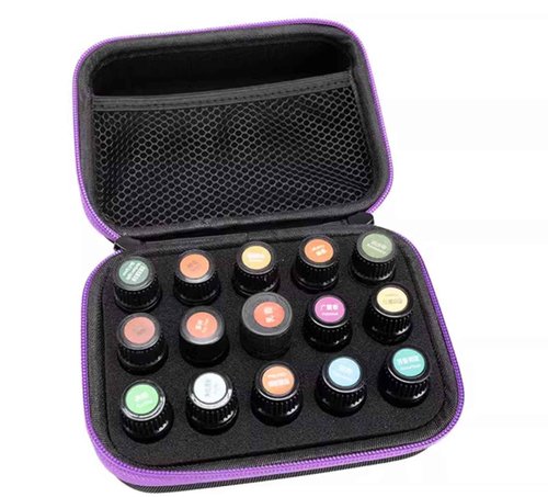 AFMNQZ Essential Oils Case Glass Bottle Hard Round Carrying Case Storage Bag for 5ml 10ml Roller Bottles Spray Bottle Oil Vial Bottles