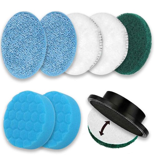 GOSLMYY Brush Heads Set, 9 Pack 4 inches Cordless Electric Spin Scrubber Replaceable Brush Heads for Household Cleaning Brushes/Bathroom/Floor/Tile/Car
