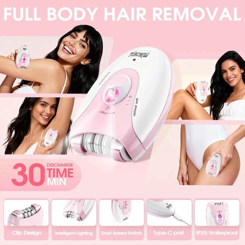 DSP Epilators Hair Removal for Women, Eyebrow Trimmer for Women, 2 Speeds Hair Removal, Facial Hair Trimmer for Legs Face Bikini Arms, Face Shavers