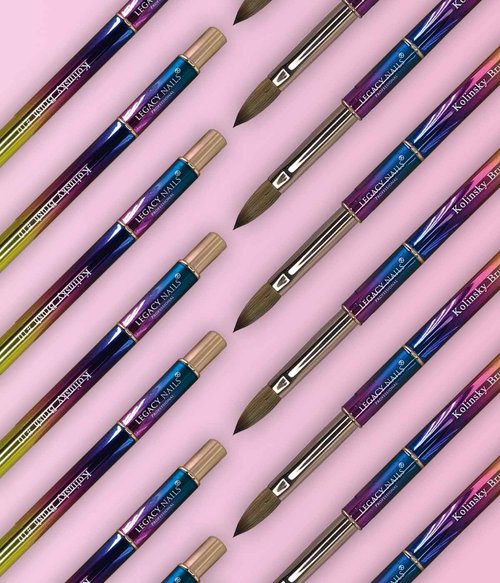 Legacy Nails Professional Multicolor Kolinsky Nail Brush #8 - Perfect For Sculpting Acrylic Nail Extensions Flexible bristles Light weight