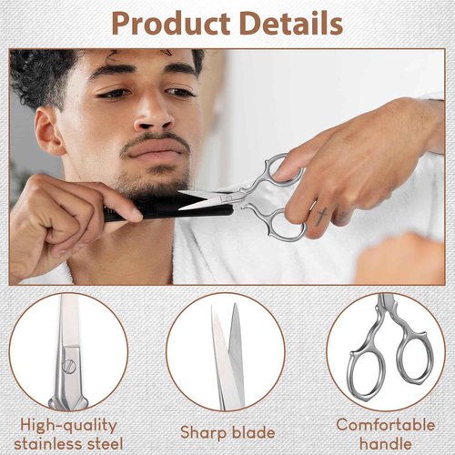 3.9” Stainless Steel Beauty Scissor, Multi-Purpose Eyebrow Scissors, Small Scissors Beauty for Women Men, Precision Grooming Mini Eyebrow Scissor for Hair, Eyebrows, Beards, Nose with PU Sheath