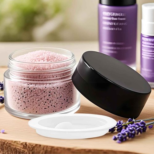 Seuqhck 90 Pack 5ml Small Clear Jars with Black Lids, Empty Glass Cosmetic Containers with Liners Round Bulk Airtight Cream Bottle for Beauty Product Samples, Travel, Storing Lotions, Essences
