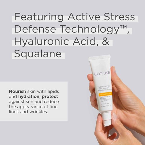 Glytone Hydra Lipid UV Mineral Sunscreen | Broad Spectrum SPF 40+ Daily Face Sunscreen | Hydrating Sunblock With Hyaluronic Acid, Squalane, Titanium Dioxide & Zinc Oxide | 1.7 fl. oz