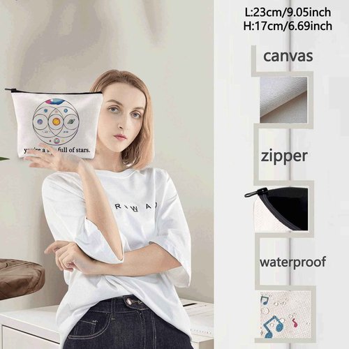 LEVLO Music Band Cosmetic Make Up Bag Star Moon Sun Lover Gift You'Re a Sky Full Of Stars Make Up Zipper Bag(You'Re a Sky Full Of Stars)