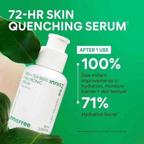 innisfree Hydrate & Protect Mini Set, Korean Serum, Cream & Sunscreen with Green Tea and Hyaluronic Acid, Travel Skincare Trio