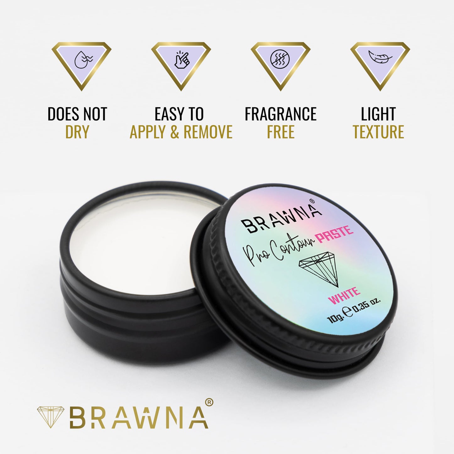 BRAWNA 2 Pck Mapping Paste for Brow and Lip Measuring - Eyebrow Mapping Supplies - PMU & Microblading Supply - Yellow and White