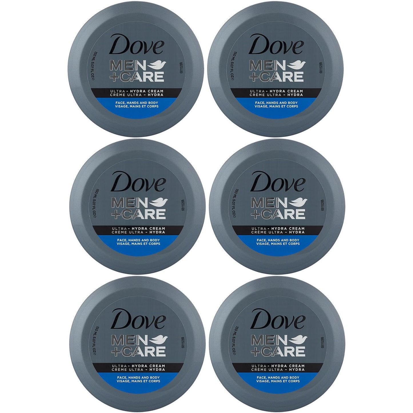 Dove Men+Care Ultra Hydra Cream – Dove Lotion, 3-In-1 Advanced Skin Care for Men, Face Cream, Hand Cream, and Body Lotion for Extremely Dry Skin, All Skin Types, 5.07 Fl Oz (Pack of 6)