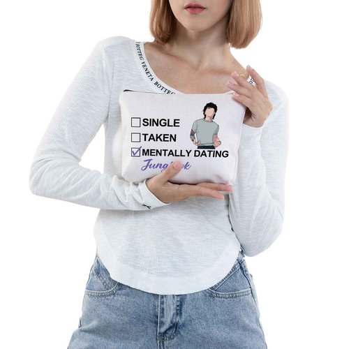 JNIAP Korean Member Jung K Makeup Bag Korean Group Gifts Single Taken Mentally Dating With Jung K Gifts Korean Group Merch(With Jun mb)