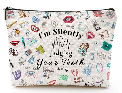 XYZONE Dentist Gift Dental Gift for Women Makeup Bag Dental Assistant Gift Dental Hygienist Gift Cosmetic Bag Graduation Gift for Dentist Thank You Gift for Her Birthday Retirement Gift