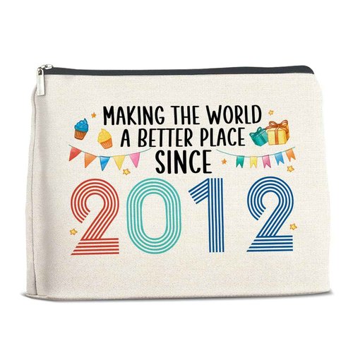 YeleY 13rd Birthday Gifts for Her, 13 Year Old Gifts Makeup Bag, 2012 13rd Birthday Gift Ideas for Daughter, Niece, Sister, Friend, Cosmetic Bag for Valentine's day, Christmas