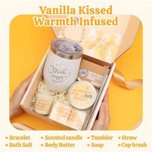 BFFLOVE Spa Gift Set for Women, Sister, Best Friends | Birthday, Valentine's Day Gifts | Vanilla Bath and Body Set 6pcs