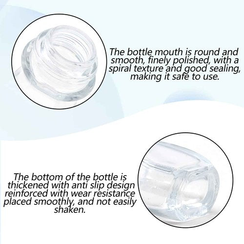 Yasdyri Empty Glass Roller Bottles 2 Pcs Black Clear Empty Glass Essential Oil Roller Bottles Empty Refillable Roll on Glass Bottles with Refillable Containers Tools and Accessories (30ML)