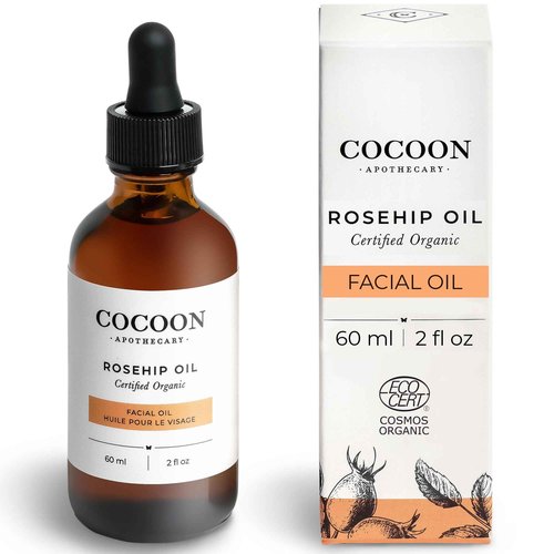 Cocoon Apothecary Rosehip Oil 2 fl oz - 100% Pure Facial & Rosehip Oil For Face, Ecocert Cosmos Organic, Nourish + Calm, Hydrate, Smooth Dry Irritated Skin, Rich in Antioxidants