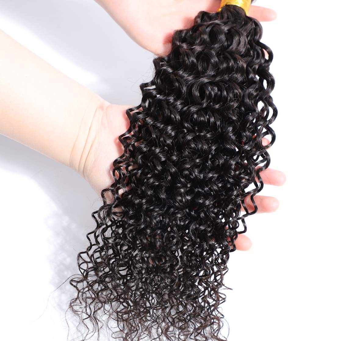 Selina 3 Bundles 10 10 10 inch Kinky Curly Brazilian Curly Hair Bundles Unprocessed Remy Hair Extensions Brazilian Virgin Human Hair 100 Gram/Bundle Natural Color (10"10'' 10'',Curly)