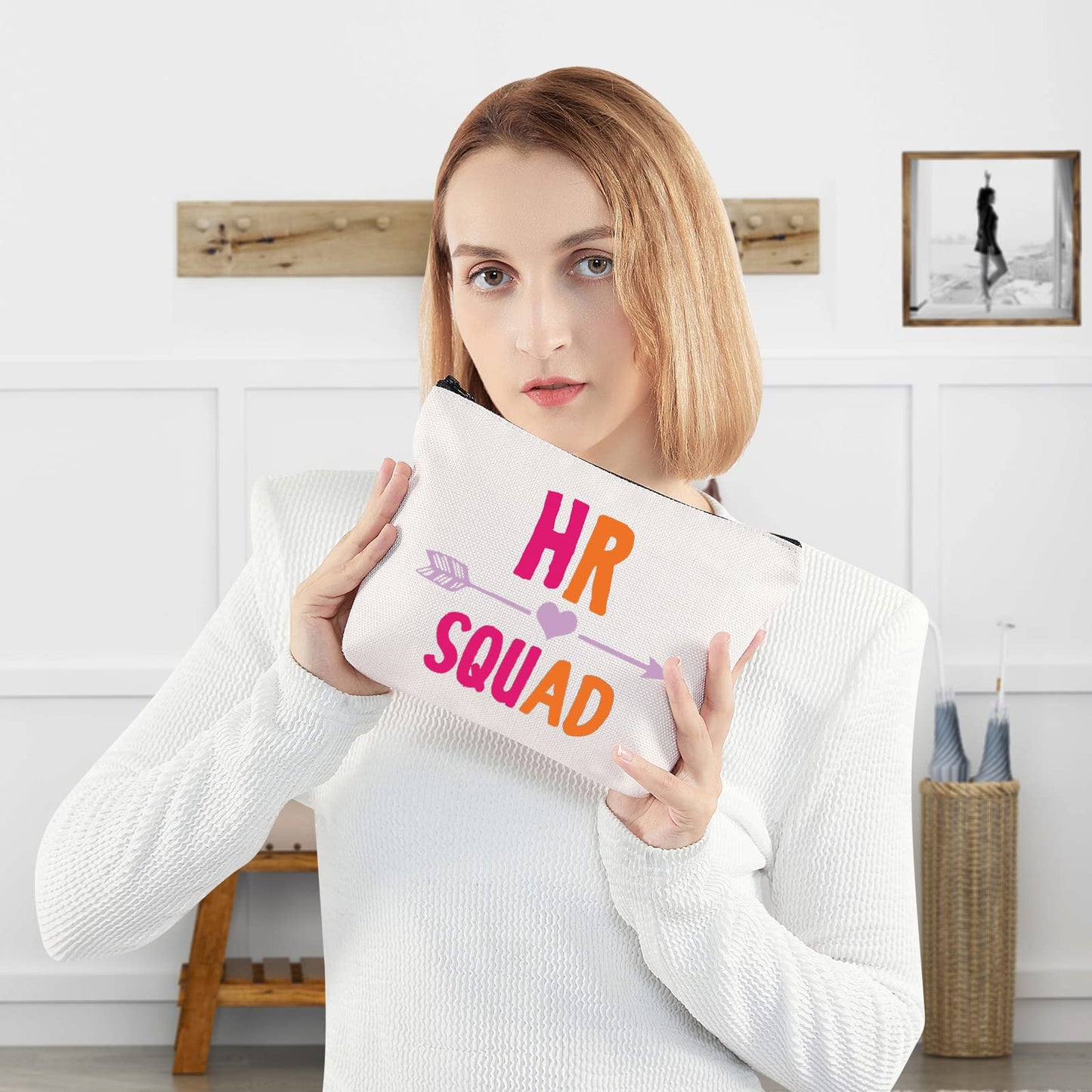 WZMPA Human Resources Cosmetic Makeup Bag HR Director Gift HR Squad Makeup Zipper Pouch Bag Human Department Merchandise (HR Squad)