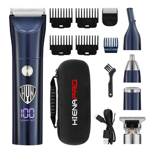 HIENA PRO Beard Trimmer for Men, Professional Body Facial Ear Nose Hair Trimmer and Beard Grooming Kit, 5 in 1 Complete Grooming Kit & Cordless Electric Hair Clippers Haircut, Gifts for Men