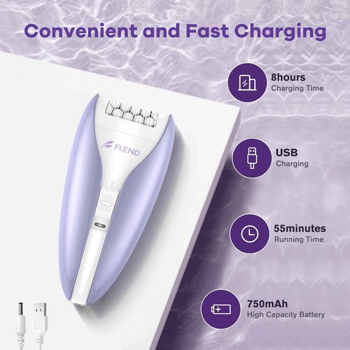 Epilator, Silent Smooth Glide Epilator for Women, 2 Speeds Facial Hair Removal Device with Silent Design, Cordless Rechargeable Hair Removal Epilators for Women Face Legs Bikini Arms Legs