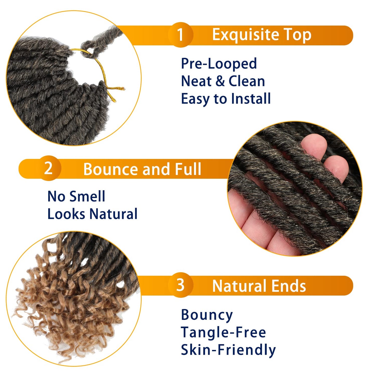 Goddess Locs Crochet Hair 6 Packs 20 Inch Straight Faux Locs Crochet Hair for Black Women, Crochet Pre-Looped Curly Hair Soft Faux Locs Synthetic Braiding Hair Extensions (20 Inch, 6 Packs, 1B-27#)