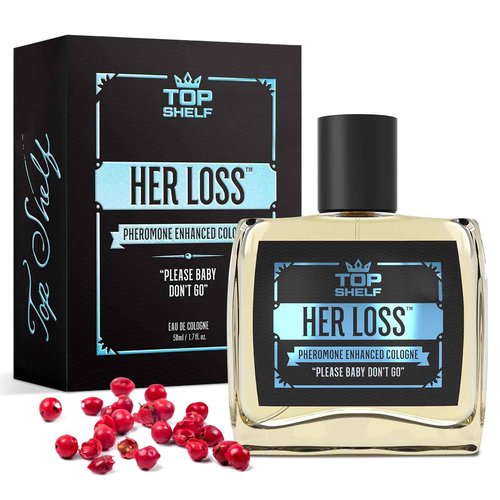 Top Shelf Her Loss Cologne for Men (𝐏𝐡𝐞𝐫𝐨𝐦𝐨𝐧𝐞 𝐄𝐧𝐡𝐚𝐧𝐜𝐞𝐝) - 1.7 Fl Oz Long Lasting Herloss Perfume Para Hombre, Natural Herbal Scent - Awaken Raw Instinct, Her Loss Perfume Attract Her