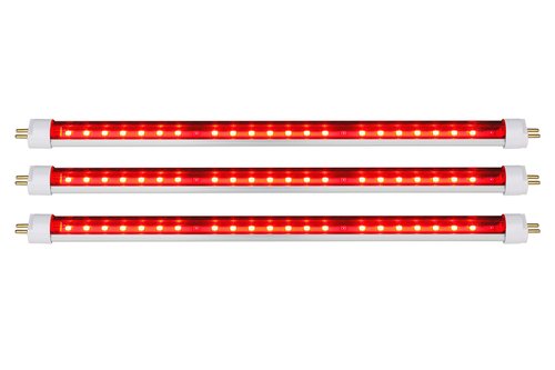 LumiaStar 3 Pack 8W 12" LED T5 Red Visible Light Tube Replace Fluorescent F15T5HO face Tube Directly to Upgrade Your Tabletop Facial Unit