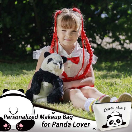 Yoxiumi Panda Gifts for Women Panda Bag Pandas Gift Bag Pandas Makeup Bag Zipper Pouch Cosmetic Pouch Travel Toiletry Bags Graduation Gift Ideas for Daughter Sister Bestie Friends