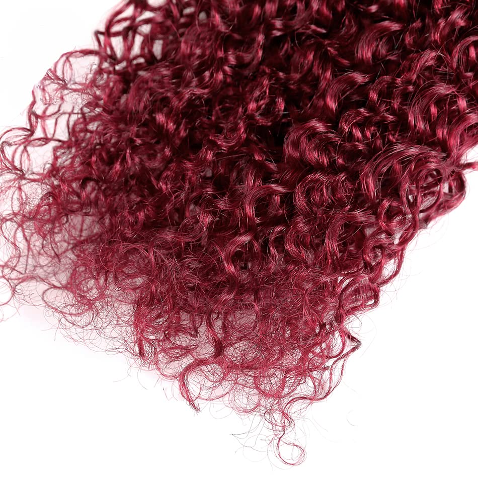 Red Bundles Human Hair Burgundy Curly Human Hair Bundles Unprocessed Peruvian Virgin Remy Hair 3 Bundles 14 16 18 Inch 1b99j Kinky Curly Bundles Double Weft Hair Extensions Ombre Red Curly Bundles