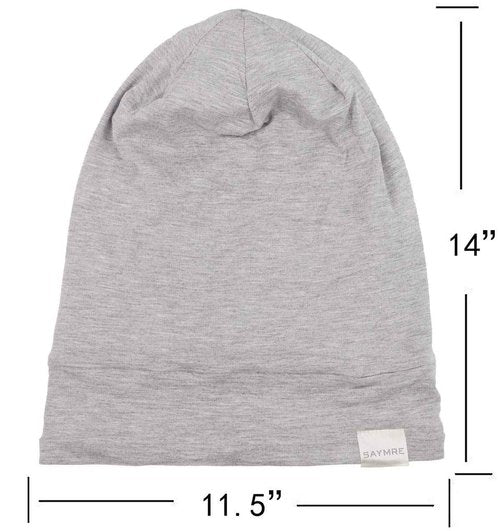 SAYMRE Satin Lined Bonnet Silky Hair Wrap Large Sleep Cap - Adjustable Beanie Slouchy Hats Bonnets for Women Curly Long Hair (X-Large, White)