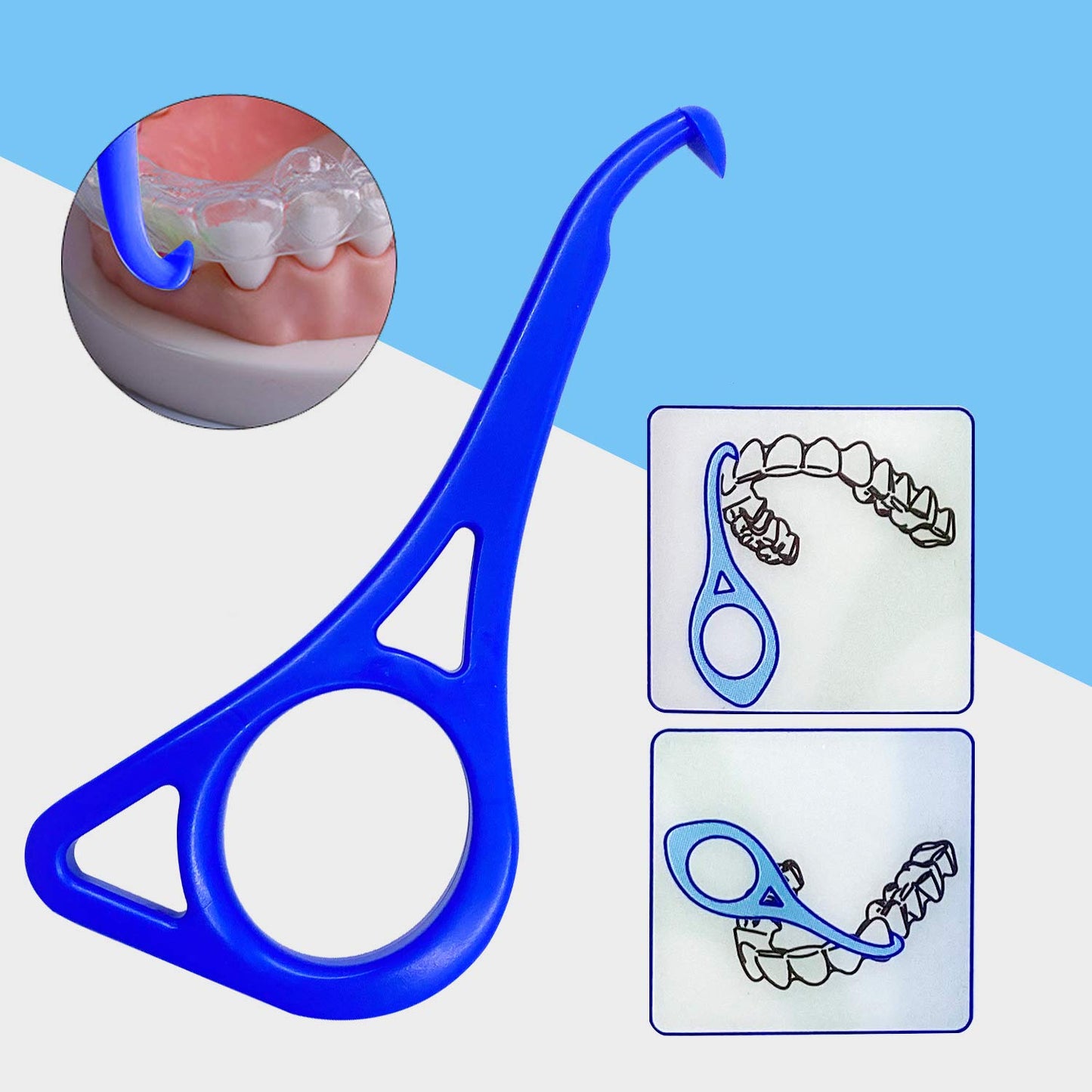 Clear aligner removal tool-invisible removable braces, invisible aligner remover-aligner remover-fixer remover (dark blue 20+ pink 20)