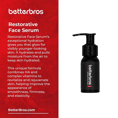 BetterBros Men’s Hydrating Face Serum – Hyaluronic Acid Complex, Anti-Aging & Firming Formula for Smooth, Youthful Skin