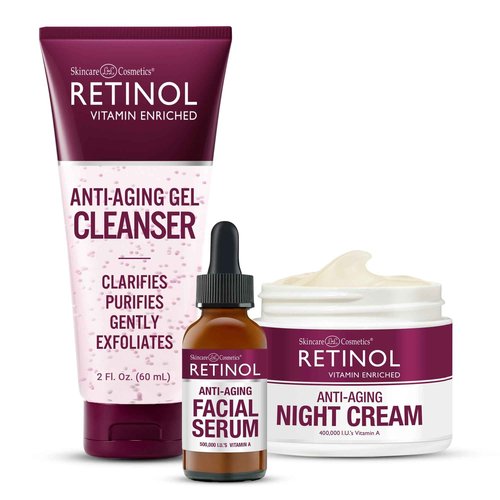 LIVAURA Retinol Anti-Aging Night Essentials – 3 Step Renewal Kit – The Original for a Younger Look – Smooths, Restores, and Refines – Cleanse, Treat, Repair & Hydrate On-The-Go