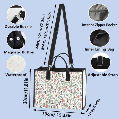 WZMPA Mahjong Lucky Cosmetic Bag Mahjongs Inspired Gift Mah-jong Zipper Pouch Bag Mahjongs Merchandise (Mahjong BG)