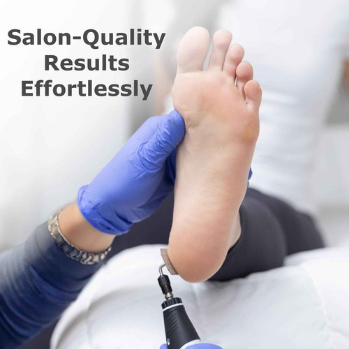 Stainless Steel Electric Pedicure File with Reusable Coarse and Fine Heads, Metal Foot File Callus Remover for Feet. Effortlessly Removes Calluses, Dead Skin for Smooth Healthy Feet