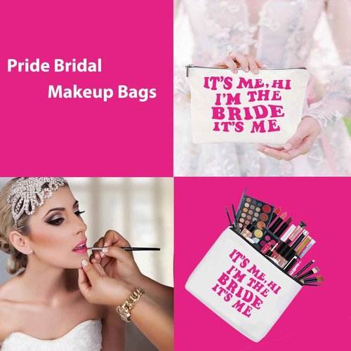 Creakraft Bride Gifts Makeup Bag TS Singer Inspired Gift TS Fans Merch Music Lover Gift for Bride Cosmetic Canvas Bag Honeymoon Travel Organizer Zipper Pouch for Engaged Wedding Bridal Shower Gifts