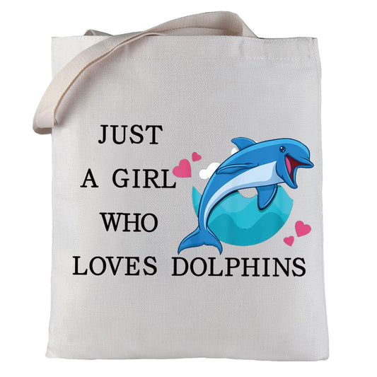 LEVLO Funny Dolphin Cosmetic Bag Animal Lover Gift Just A Girl Who Loves Dolphins Makeup Zipper Pouch Bag Dolphin Lover Gift (Loves Dolphins T)