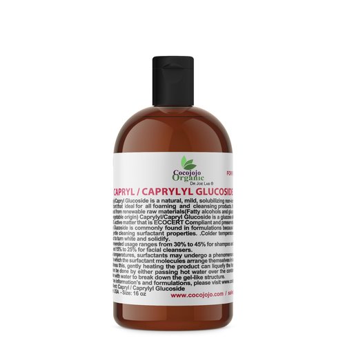 Dr Joe Lab Capryl Glucoside Liquid Surfactant - Caprylyl Natural, Plant Derived - DIY Skin Care - Shower Gels, Foaming, Body Soap, Shampoos Baby Products Face Cleansers - COCOJOJO (16 oz)