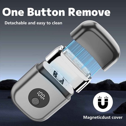 Electric Foil Shavers for Men, Mini Electric Razor for Face, IPX7 Waterproof Cordless Razor with Big LED Display & 3 Floating Blades, Wet Dry USB-C Fast Rechargeable for Travel & Home