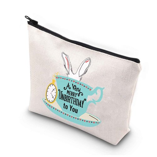 BDPWSS Princess Makeup Bag A Very Merry Unbirthday To You Zipper Pouch For Fairy Tales Wonderland Flowers Gift