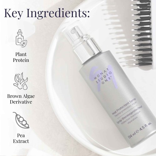 MONAT STUDIO ONE Heat Protectant Spray - 4.5 fl oz | Lightweight, Thermal Shield, Plant Protein & Algae Extract