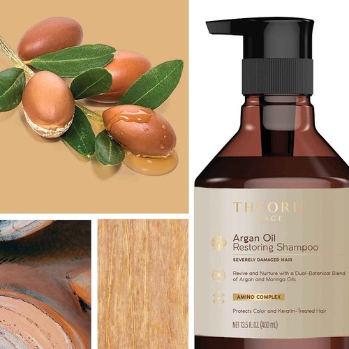 Theorie Argan Oil Ultimate Restoring Conditioner with Argan, Moringa, Grape Seed, and Sage Oil For Normal to Severely Damaged Hair,400 ml
