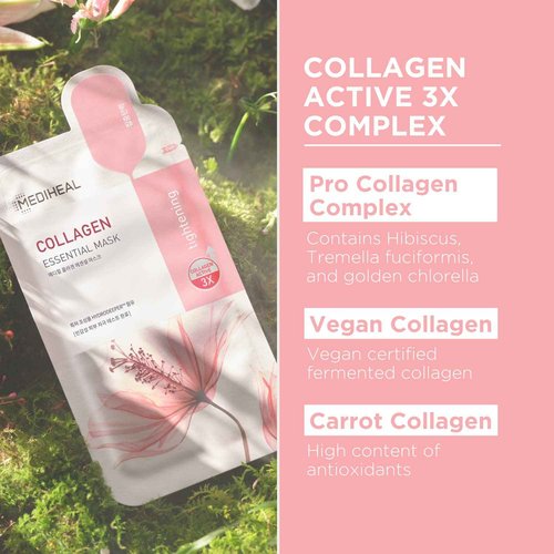 Mediheal Official Best Korean Sheet Mask - Collagen Essential Face Mask Lifting and Firming For All Skin Types Value Sets (30 Count)