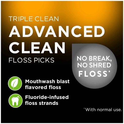 DenTek Triple Clean Advanced Clean Floss Picks, No Break & No Shred Floss, 150 Count, 6 Pack & Kids Fun Flossers, Wild Fruit, 90 Count