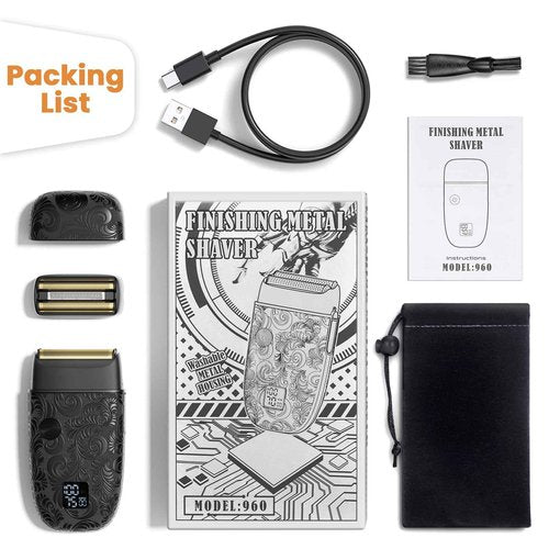 Bestauty Electric Foil Shaver for Men, Travel Razor with Enhanced Triple Head [Ultra-Close Shave], Wet & Dry Beard Shaver, Rechargeable and Cordless Bald Head Shaver, Gifts for Men Father's Day Gift