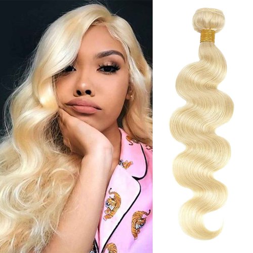 DMKEEP 613 Human Hair 12A Blonde Body Wave - 100% Unprocessed Brazilian Raw Virgin Hair - 14 Inch Weave Extensions