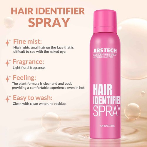 Hair Identifier Spray for Face Shaving Dermaplaning Tool 4 Pack Skin Body Dermaplaning Spray for Women with 16 Face Razor for Face Shaver Hair Removal Kit Excess Hair Dermaplane Razor for Women Face