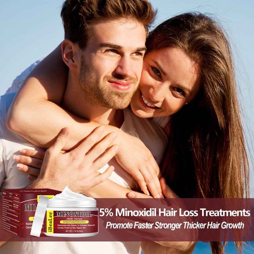 5% Minoxidil for Men and Women Hair Growth Cream, Topical Minoxidil Hair Growth Products, Extra Strength Hair Regrowth Treatments for Stronger Thicker Fuller Hair, 2 Bottles