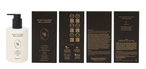 HEVEBLUE Black Yuja Bean Milk Cleanser - Sensitive Skin, Korean Skincare, Vegan, Hypoallergenic, Moisturizing, Hydrating, First Facial Cleansing, Cleansing Milk, K-Beauty, Gentle Face Wash