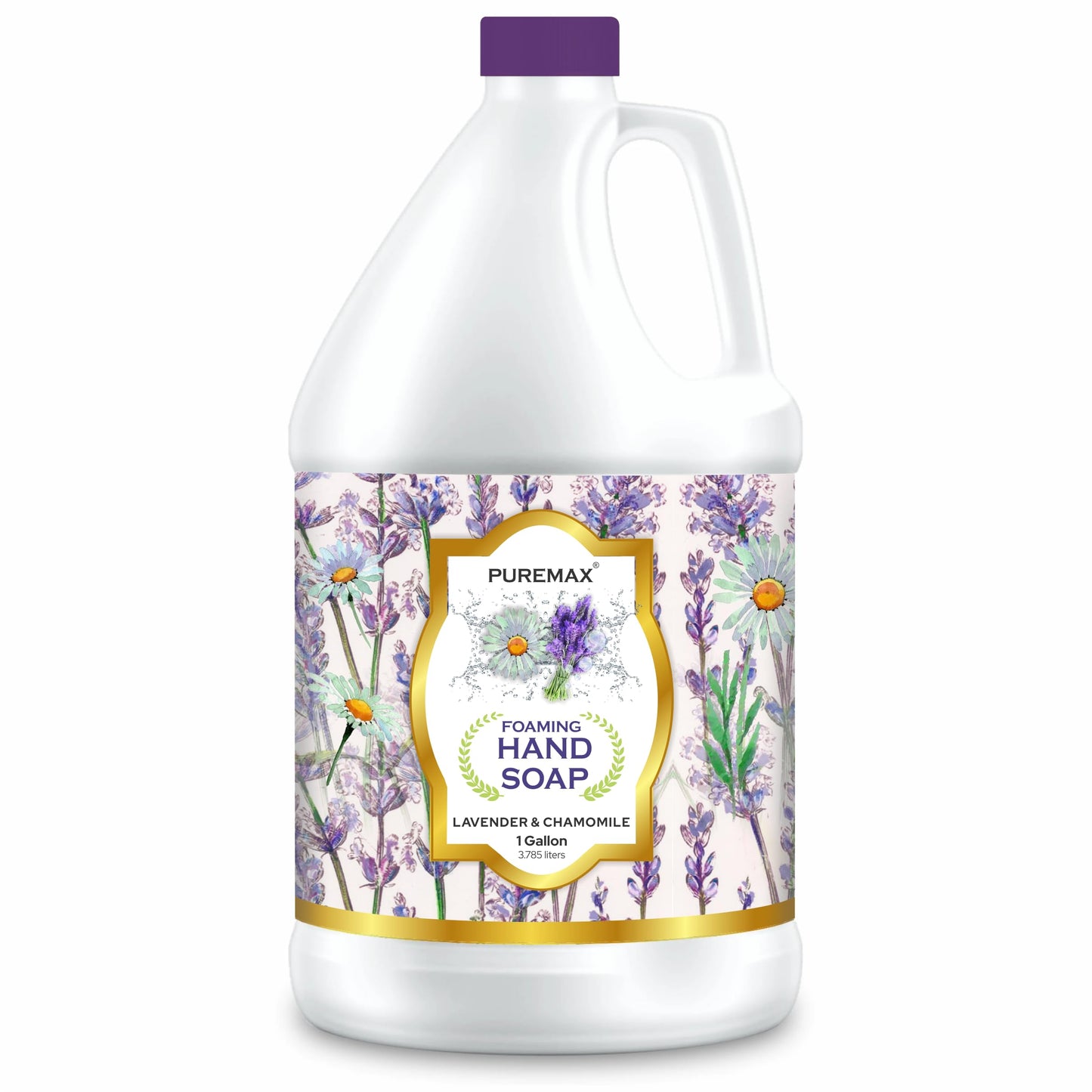 Puremax Foaming Hand Soap Refills with Essential Oils | Lavender Chamomile | Gentle, Moisturizing | Triclosan-free | Made in USA | 128 Fl Oz (1 Gallon) |