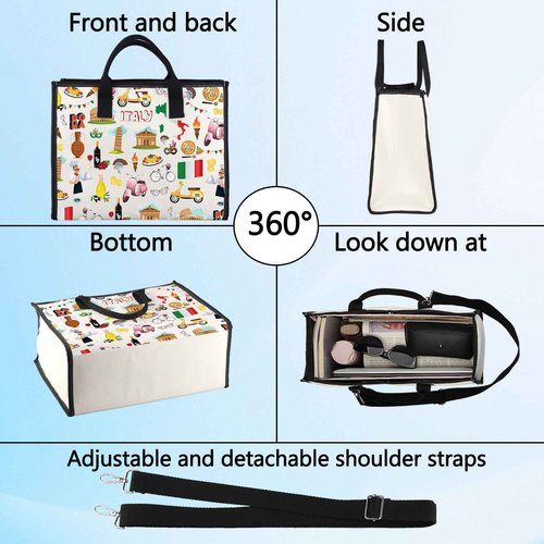 LEVLO Italy Travel Pouch Bag Rome Souvenir Gift Pisa Tower Colosseum Venice Carnival Zipper Pouch Bag Italy Trip Gift (Italy LT)