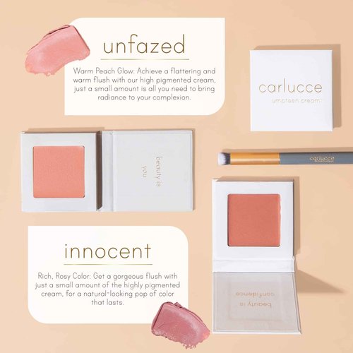 Carlucce Umpteen 3-in-1 Vegan Multi-Use Cream Color Palette (Innocent) – Makeup & Skincare in One – High-Pigment, Blendable Formula for Lips, Cheeks & Eye Base – Clean & Cruelty-Free