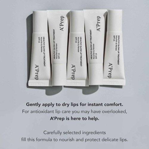 A'Prep Healthy Glow Lip Treatment – Lightweight Moisturizer SPF 15, Non-Sticky Lip Balm for Hydrating & Nourishing Care, Korean Skincare, 10ml 0.34fl. oz.